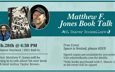 Live event at E. Shaver Booksellers February 28th @ 6:30pm