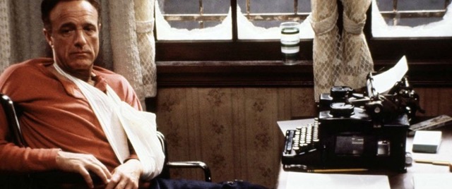 Image still from "Misery" movie to show a writer behind the typewriter